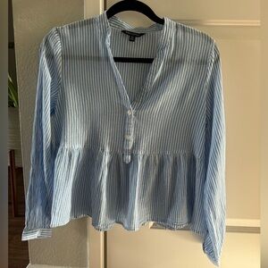 Banana Republic Factory Long Sleeve Striped Gauze Blouse XS